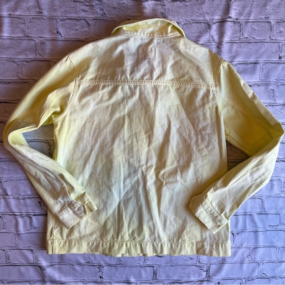 Lemon Yellow Denim Jacket Universal Thread Snap Down Shacket Womens Small - Picture 5 of 9